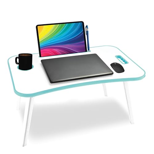 Storio Alloy Steel Multipurpose Table for Home Office Or Writing Desk/Folding Table for School and Study/Convenient Folding Study Table/Adaptable Work-from-Home Table- Sky Blue