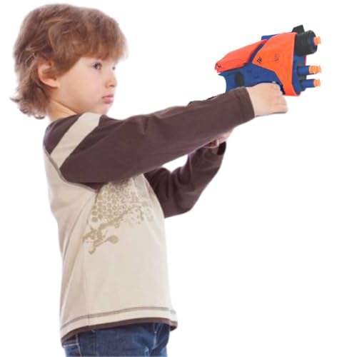 Storio Toy Gun Blaze Storm Soft Bullet Gun Toy with 10 Safe Soft Foam Bullets, Fun Target Shooting Battle Fight Game for Kids Boys (Space Gun) - Blue and Orange