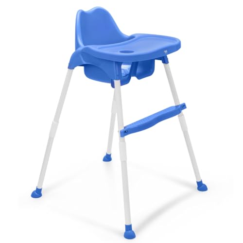 Storio 4 in 1 Convertible Baby High Chair with footrest, Convertible to Hgh Chair, Low Chair, & Booster Seat | Baby Dining Chair with Footrest and Tray - Blue