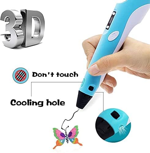 Storio 3D Pen with Adapter| 3D Pen for Kids| 3D Pen with 3 * 1.75MM PLA Filaments 10m Each| 3D Printing Pen | 3D Pen Set with PLA Filament Included - Ready to Create, Blue