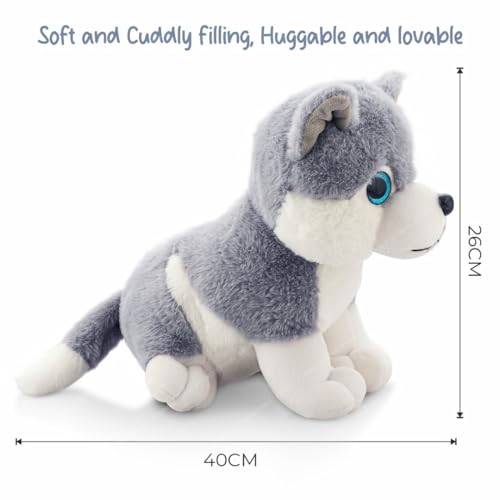 Storio Toy Super Cute Plushie Soft Toys for Kids | Plush Soft Toys for Baby Boys and Girls Kids - Husky Dog | Best Valentine Gift