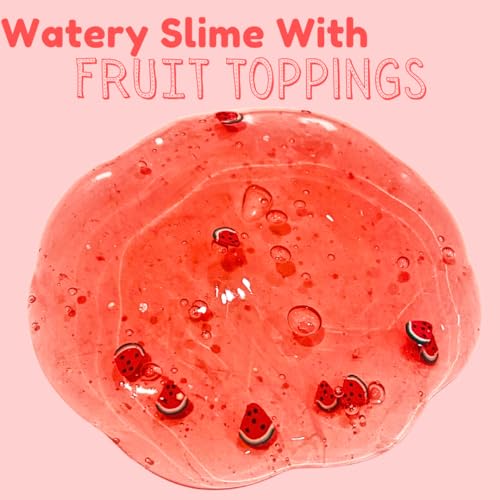 Storio Non Sticky Safe Fruit Scented DIY Toy Slimy with Real Life Like Fruit Toppings | Slime Gel Jelly Putty Set Art kit Toys for Boys Girls Kids Slime - Set of 6