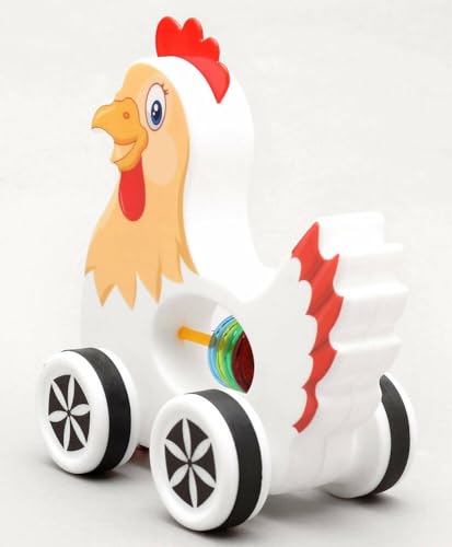 Storio Baby Products Pull Along Toddler Toy, Pull Along Toy with Attractive Design, Developmental Toy for 1 Year Old Girl Boy - Chicken