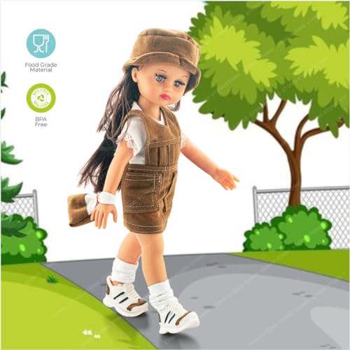 Storio Ahnna Dolls for Girls Age 5-10 Gudiyaa Doll Set with Movable Joints & Accessories Girl Toys (Random Dress Color/Design) - 33cm