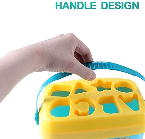 Storio Baby First Blocks Shapes Sorter, ABCD Blocks, Toys for 6 Months to 1-2 Years Old Kids for Boys and Girls