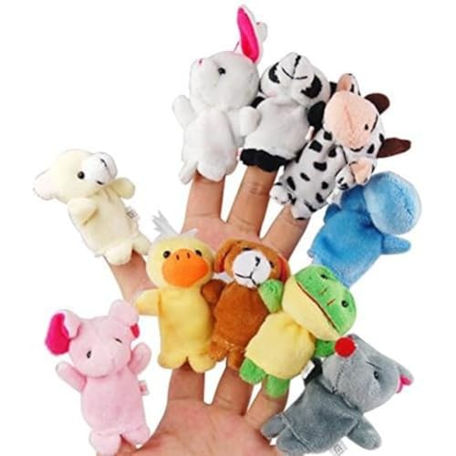 Storio Toy Finger Puppet Plushie Soft Toys for Kids Story Telling | Plush Soft Toys for Baby Boys and Girls| Best Gift | Soft Toy for Kids - Set of 10