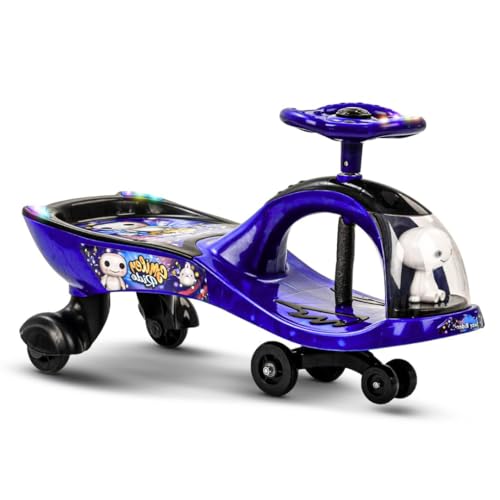 Storio Swing Ride on & Car for Kids with Music & Horn Steering, Push Car for Baby with Backrest, Safety Guard, Under Seat Storage & Big Wheels, Ride on for Kids 0 to 3 Year - Blue