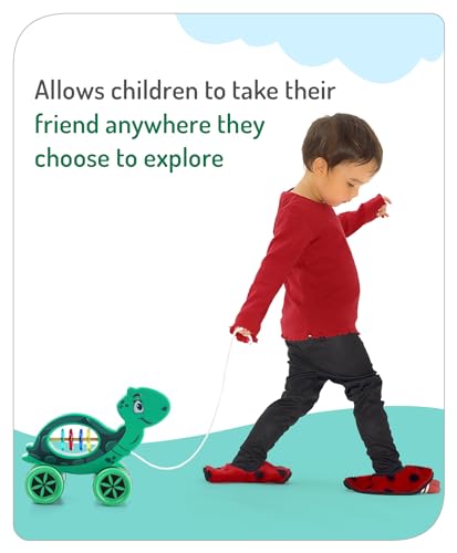 Storio Baby Products Pull Along Toddler Toy, Pull Along Toy with Attractive Design, Developmental Toy for 1 Year Old Girl Boy - Turtle
