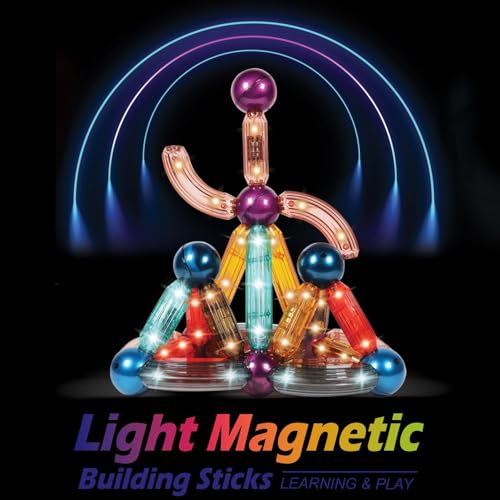 Storio Light Magnetic Building Sticks Blocks Kids Toys, Learning Sticks and Balls, Activities Toys for Toddlers, Educational Magnet Building Blocks,Kids Toys for 3+ Year Old Gifts(25pcs)
