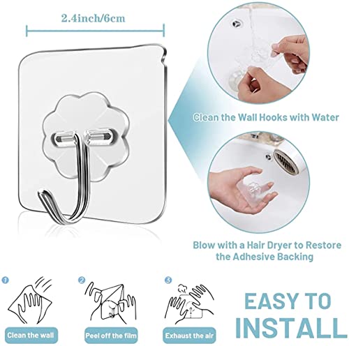 Storio Strong Wall Hooks - Set of 10 Adhesive Hooks for Wall Hanging Without Drilling - Wall Hangers for Clothes, Clips, Stickers, and Photo Frames
