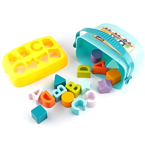 Storio Baby First Blocks Shapes Sorter, ABCD Blocks, Toys for 6 Months to 1-2 Years Old Kids for Boys and Girls