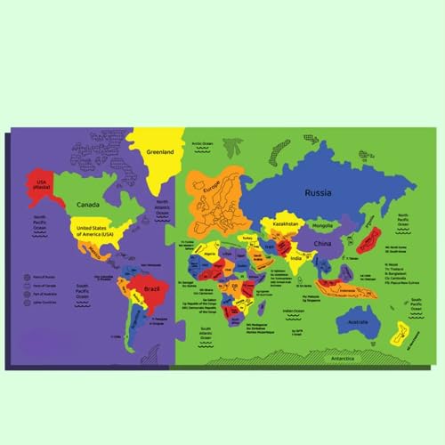 Storio EVA Foam World Map Puzzles for Kids with Trump Fact Cards for Playing Learning & Educational Toys - Jigsaw Puzzles for Kids Ages 4-8 - Gift for 4, 5, 6, 7, 8 Year Old Boys & Girls