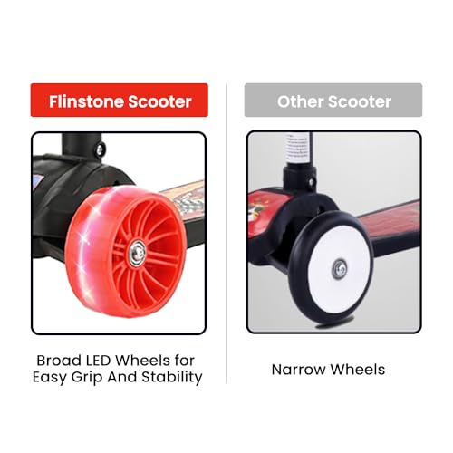 Storio Kick Scooter with Adjustable Height|Foldable Scooter|Skate Scooter for Kids with PVC Wheel|Age Upto 2-12 Years- Max User weight-60 kg, Red & Black