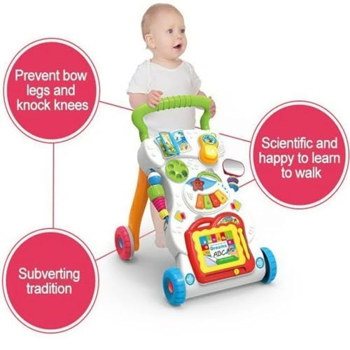 Storio Premium Activity Children Musical Walker Push & Pull Toy for Toddlers & Kids Baby Activity Walker Toy Comes with Two Patterns Sit and Play Stand and Walk