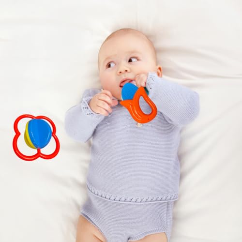 Storio Baby Toys Safari 7 Pcs Rattle Set with Teathers for New Born Baby Gifts, Toy for Babies, Non-Toxic - Safari