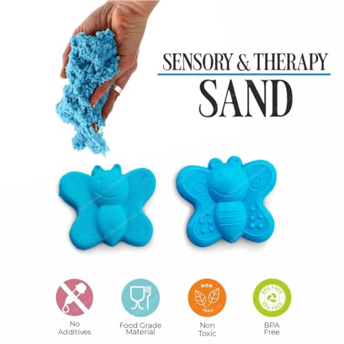 Storio Amazingly Soft Space Dynamic Play Sand - 500g with One Free Mold Toys for Kids Indoor Beach Play Kit | Non-Sticky & Non-Toxic - Blue