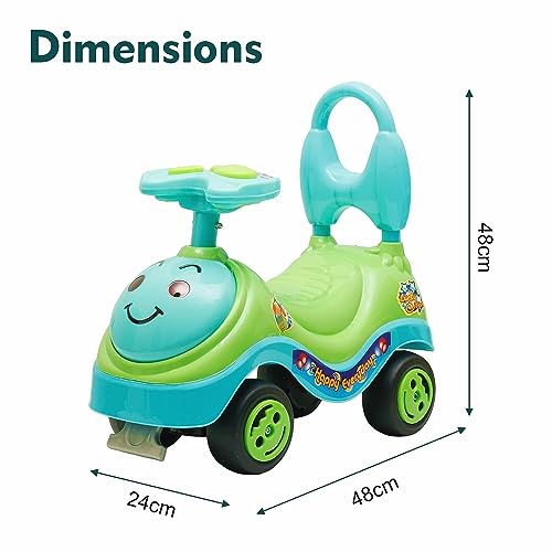 Storio Ride on & Car for Kids with Music & Horn Steering, Push Car for Baby with Backrest, Safety Guard & Big Wheels, Ride on for Kids 1,2,3,4,5 Years (Color May Vary)