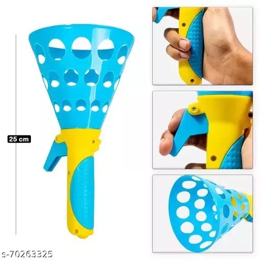 Storio Click and Catch Twin Ball Launcher Game with 3 Balls Indoor Outdoor Toy Set, Pop & Catch Ball Play Fun Boys & Girls