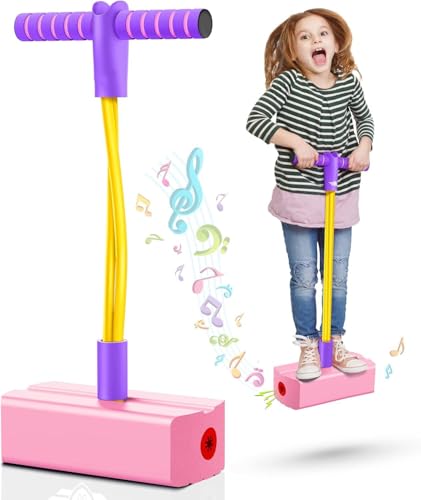 Toysbuddy Kids Hopping Pogo Jumper Fun and Safe Pogo Stick for Toddlers, Durable Foam Bungee Jumping Stick Makes Squeaky Sounds Improves Balance, Bouncing Toy for Ages 3 and Above