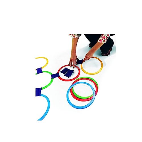 Storio Hopscotch Ring Game 13 Multi-Colored Plastic Rings and Connectors for Indoor or Outdoor Use-Fun Creative Play Set for Girls and Boys