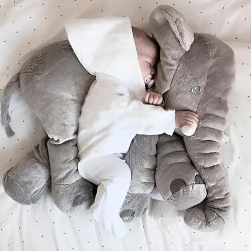 Storio Big Stuffed Animal Elephant Baby Pillow Soft Toy | Plush Hugging Pillow Material for Kids Boy/Girl as Birthday Gift - Grey