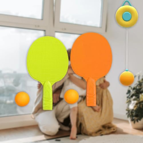 Storio Hanging Table Tennis Trainer Ball Set Ping Pong Indoor Games for Kids | Interactive Fun with 2 Rackets and 5 Balls