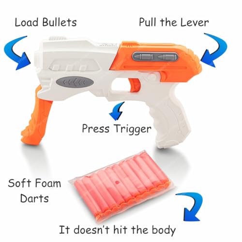 Storio EVO Sniper Hot Fire Gun Toy with 10 Safe Soft Foam Bullets, Fun Target Shooting Battle Fight Game for Kids Boys - White