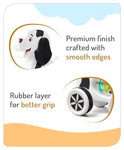 Storio Baby Products Pull Along Toddler Toy, Pull Along Toy with Attractive Design, Developmental Toy for 1 Year Old Girl Boy - Dog