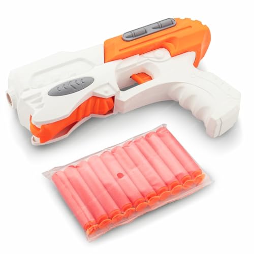 Storio EVO Sniper Hot Fire Gun Toy with 10 Safe Soft Foam Bullets, Fun Target Shooting Battle Fight Game for Kids Boys - White