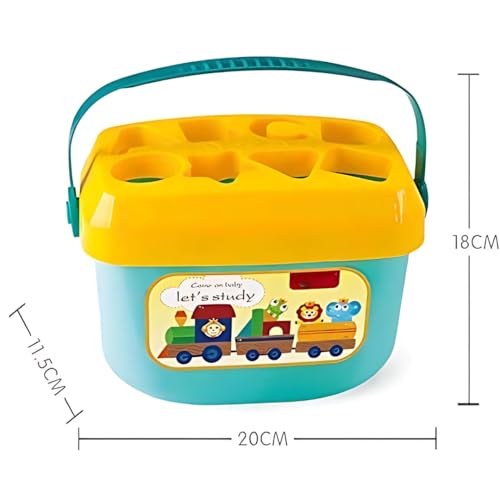 Storio Baby First Blocks Shapes Sorter, ABCD Blocks, Toys for 6 Months to 1-2 Years Old Kids for Boys and Girls