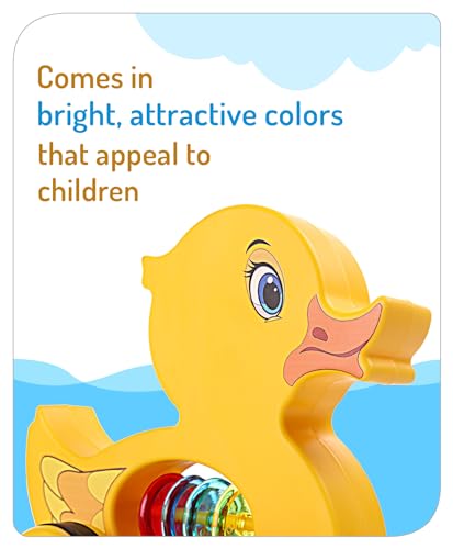 Storio Baby Products Pull Along Toddler Toy, Pull Along Toy with Attractive Design, Developmental Toy for 1 Year Old Girl Boy - Duck