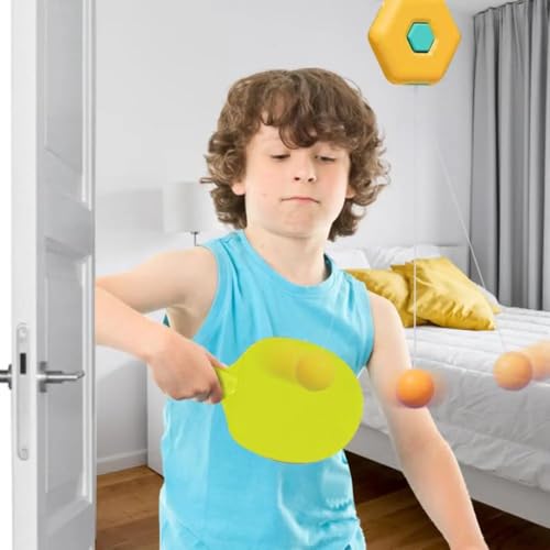Storio Hanging Table Tennis Trainer Ball Set Ping Pong Indoor Games for Kids | Interactive Fun with 2 Rackets and 5 Balls