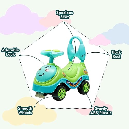 Storio Ride on & Car for Kids with Music & Horn Steering, Push Car for Baby with Backrest, Safety Guard & Big Wheels, Ride on for Kids 1,2,3,4,5 Years (Color May Vary)