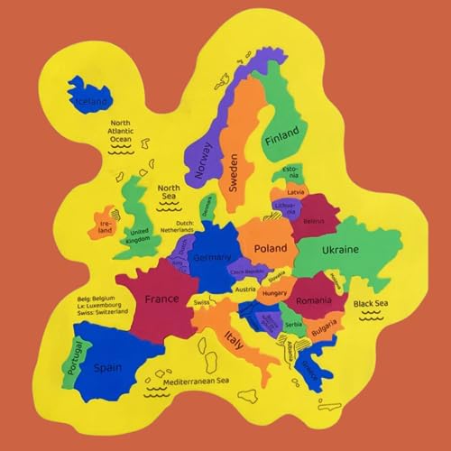 Storio EVA Foam Geography of Europe Map Puzzles for Kids With Trump Fact Cards For Playing Learning & Educational Toys - Jigsaw Puzzles for Kids Ages 4-8 - Gift for 4, 5, 6, 7, 8 Year Old Boys & Girls