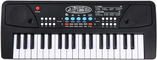 Storio Musical Sound Toys 37 Key Piano Keyboard Toy with Recording and Mic and Adapter for Power | 8 Rhythms 8 Tones 6 Demos Portable Electronic Keyboard Toy Beginners Age 3 to 5 Years Boys Girls