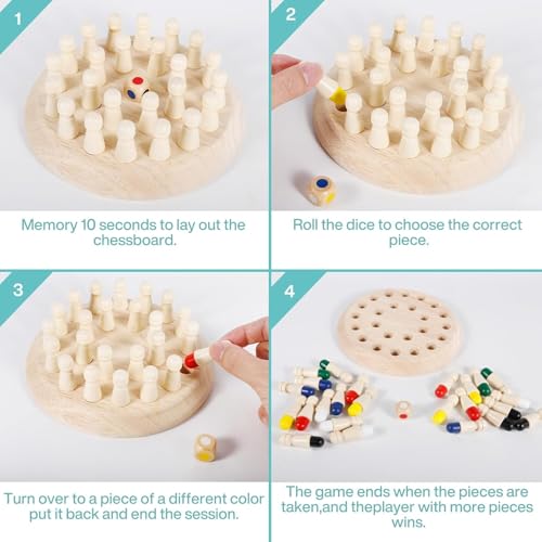 Storio Educational Learning Geometric Shape Memory Chess Puzzle | Quick Color, Shape Matching Board Game | Sensory Educational Learning Toy for Kids