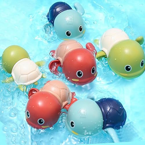 Storio Cute Swimming Baby Water Bath Toys for Toddlers | Turtle Toy | 1-3, Floating Wind Up Toys for 1 2 3 4 5 Year Old Boy Girl, New Born Baby Bathtub Water Toys, Preschool Toddler Pool Toys