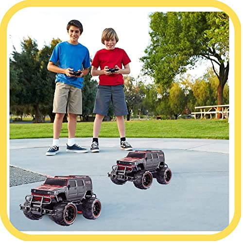 Storio RC Car Rechargeable 1:20 Scale Hummer Off-Road Remote Control Car for Kids, 2WD All Terrain Drift,2.4Ghz Long Range Race Monster Truck, Gift Boys,Girls & Adults - Red