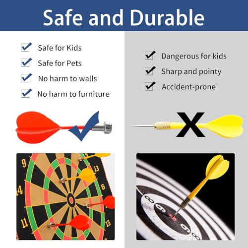 Storio Magnet Dart Board Game for Kids,Double Sided Magnet Dart Board with Darts, Size- 12 Inches