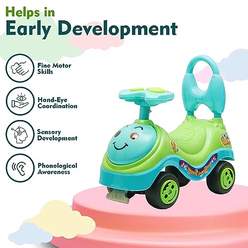 Storio Ride on & Car for Kids with Music & Horn Steering, Push Car for Baby with Backrest, Safety Guard & Big Wheels, Ride on for Kids 1,2,3,4,5 Years (Color May Vary)
