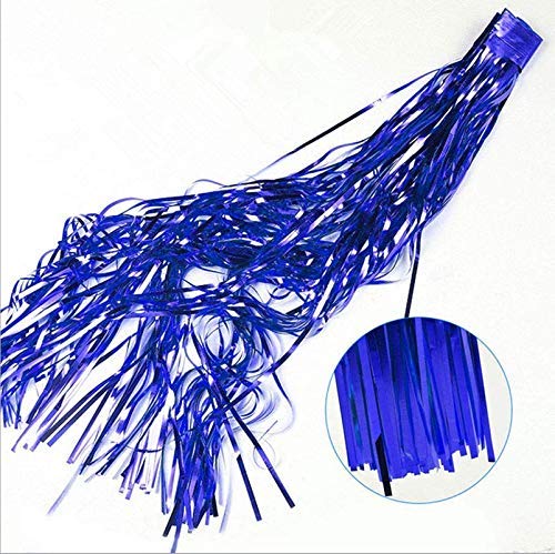 LUXZURY by Storio Party Planner Foil Metallic Fringe Curtains Birthday Party Celebration, Function Decoration (Blue, Pack of 2)