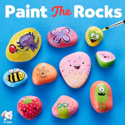 Storio Rock Painting Kit with Googly Eyes, Gems, Water Colours, Arts and Crafts Activity Set for Kids 4+ Years, Gift for Boys and Girls