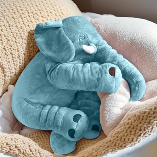 Storio Big Stuffed Animal Elephant Baby Pillow Soft Toy | Plush Hugging Pillow Material for Kids Boy/Girl as Birthday Gift - Blue