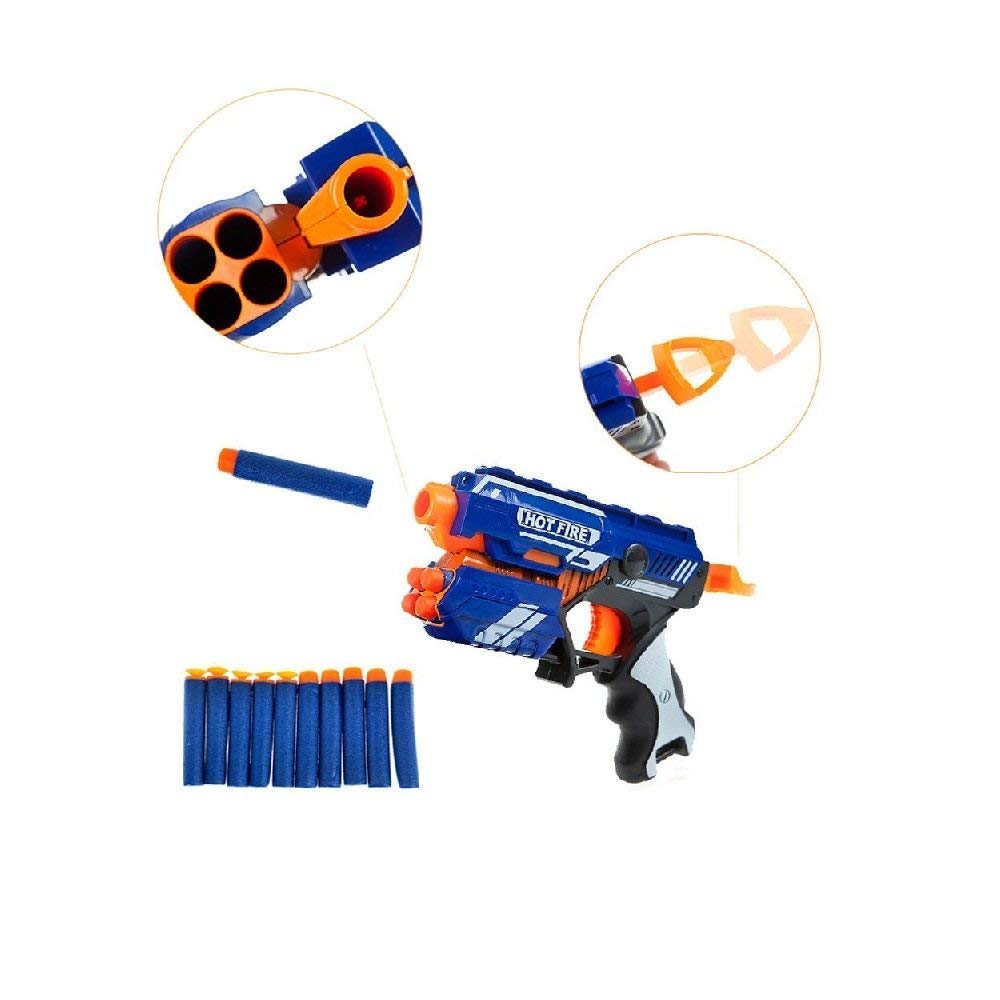 Storio Blaze Storm Hot Fire Soft Bullet Gun Toy with 10 Safe Soft Foam Bullets, Fun Target Shooting Battle Fight Game for Kids Boys (Blaze Storm- Hot Fire)