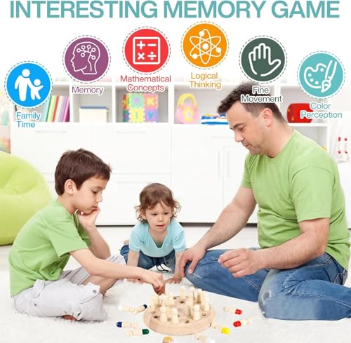 Storio Educational Learning Geometric Shape Memory Chess Puzzle | Quick Color, Shape Matching Board Game | Sensory Educational Learning Toy for Kids