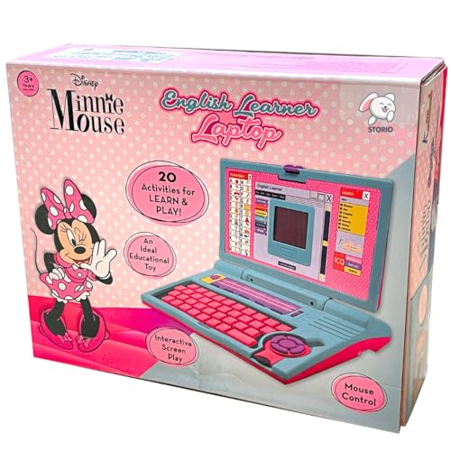 Storio Educational Laptop Computer Toy with Mouse | 1 Year Extended Warranty | Kids Above 3 Years | 20 Fun Activity Learning | Learn Letter Words Games Mathematics Music Logic Memory | Minnie Mouse