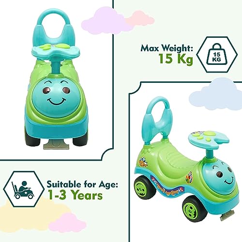 Storio Ride on & Car for Kids with Music & Horn Steering, Push Car for Baby with Backrest, Safety Guard & Big Wheels, Ride on for Kids 1,2,3,4,5 Years (Color May Vary)