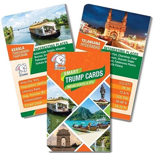 Storio EVA Foam Geography of India Map Puzzles for Kids with Trump Fact Cards for Playing Learning & Educational Toys - Jigsaw Puzzles for Kids Ages 4-8 - Gift for 4, 5, 6, 7, 8 Year Old Boys & Girls