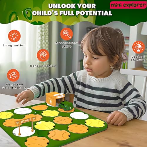 MiniExplorer Jungle Safari Themed DIY Maze Track | 41-Piece DIY Puzzle Track Car Play Set for Kids | Educational Jungle Adventure Maze Set for Cognitive Skill Development | Toys for Kids 3+