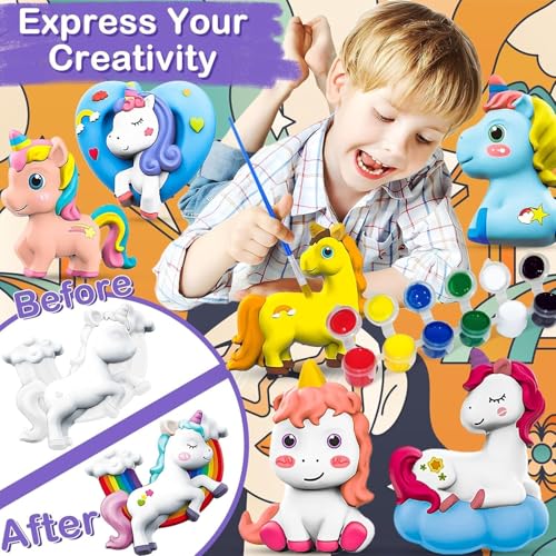 Storio Toys DIY Mould and Paint Craft kit - Unicorn | Kids DIY Craft For 3+ Years | Plaster Figurine Set with Pigments, Palette & Mold, Painting Art & Craft Set - Gift Toys for 3 4 5 6 7 8+ Year Old Boys & Girls